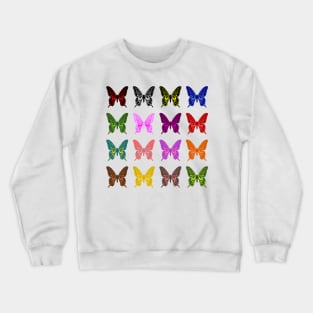 Butterfly collection in the style of a pinboard Crewneck Sweatshirt